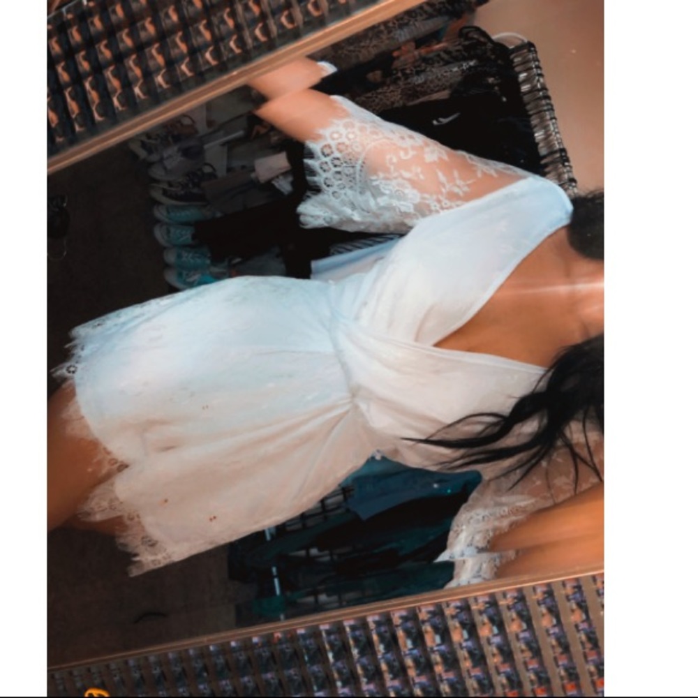 White lacy romper